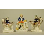 A PAIR OF VICTORIAN STAFFORDSHIRE POTTERY FIGURES, c.1845, modelled as the Prince of Wales and