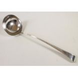 A GEORGE III SILVER SOUP LADLE, makers George Smith and Wm. Fearn, London 1788, in Old English