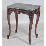 A FRENCH LOUIS XV STYLE CARVED WALNUT OCCASIONAL TABLE, 19th century, of serpentine oblong form with