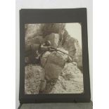 INDIAN PHOTO ALBUM - Substantial oblong photo album with large format photographs including blue-