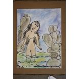 DORA HOLZHANDLER (1928- 2015), Girl in the Sea, pastel and felt pen, signed and dated 2007, 11 3/