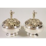 A PAIR OF SILVER GILT "RIPON CENTREPIECES", maker Hector Miller for Aurum, London 1986, Nos.74 and