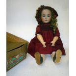 A Kammer & Reinhardt bisque head doll "Mein Leibling", with blue glass sleeping eyes, closed