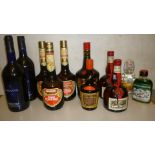 One litre and one half bottle Tia Maria, one bottle and 1 1/2 bottle Grand Marnier, three bottles De