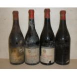 Four bottles 1952 Nuits-St-Georges A.R. Barriere Freres