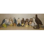 Ten Royal Doulton pottery whisky decanters complete with contents and comprising eight 20cl and