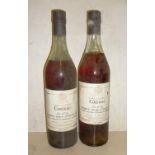 Two old bottles Berry Bros & Rudd Fine Liqueur Cognac (P. Frapin)