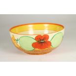 A CLARICE CLIFF NEWPORT POTTERY BIZARRE BOWL, 1930's, of plain circular form painted in typical