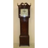 AN OAK LONGCASE CLOCK by J. Collier, Cheadle, the eight day movement with anchor escapement striking