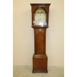 AN OAK LONGCASE CLOCK, early 19th century, unsigned, the eight day movement with anchor escapement