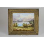 A VICTORIAN PORCELAIN PLAQUE of plain oblong form, painted by R. Abbott with "Windermere Lake from
