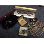 An assortment of vintage jewellery inc. gold and silver etc.