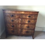 Georgian mahogany chest of drawers with unusual secret top drawer on splay feet