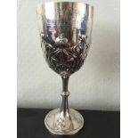 Silver goblet Sheffield 1899 James Deakin and sons engraved Nottingham Regatta Maiden Fours.