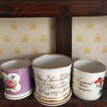 Three 19th c decorative mugs.