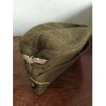 German WW II wool Garrison cap (small moth hole)