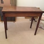 A 19th c mahogany fold over tea table