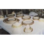 Extensive Booths Dragon pattern dinner service 12 large,12 medium, 12 small plates, 2 small, 1