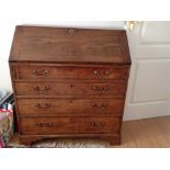 Mahogany bureau of small proportions 18th c, 84cms wide.