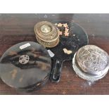 Miscellaneous lot to include silver topped dressing table jar, tortoishell box, mirror etc.