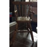 Beech wood 19th c child's high chair