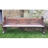 A 19thc pine pew 2.16 m