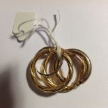 A 9ct ring, earrings and an odd earring 5gms
