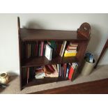 Unusual mahogany book stand with 3 shelves