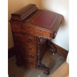 Victorian walnut Davenport desk.