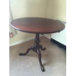 Georgain mahogany tripod table 79cms diameter