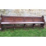 A good 19th c pine pew 3 metres long