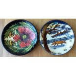 Two Moorcroft dishes 12cms diameter.