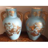 A pair of Victorian Aesthetic movement Recherchee vases by Charles Barlow, Hanley, of ovoid form