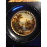 Miniature painting on porcelain after Guiseppe Gheradi "Ponte de Pelago A Valonbrosa Toscana"