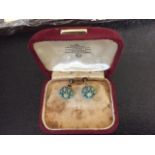 Pair 9ct gold and turquoise earrings