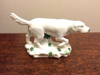 Rockingham Brameld porcelain dog (tiny chip to base) incised no.