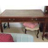 Mahogany writing table with leather inset