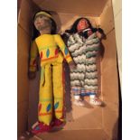 Two vintage red indian dolls