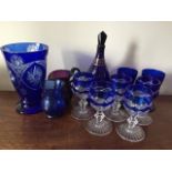 Collection blue glass inc. 18th c x11