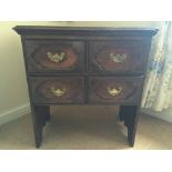 Very unusual early oak chest/kist with three drawers