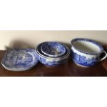 Various Copelands Italian blue and white pottery x6