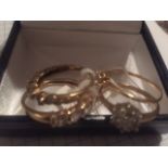 Four ladies dress rings inc. 9ct gold