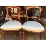 Pair 19thc mahogany dining chairs.