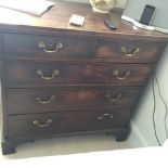 A 19th c mahogany chest of drawers with bracket feet