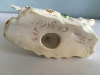 Rockingham Brameld porcelain dog (tiny chip to base) incised no. - Image 2 of 2