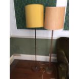 Two mid century standard lamps.