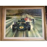 DION PEARS (1929 - 1985) oil on canvas JPS 2 racing car 70 x 90