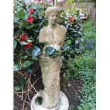 Garden statue of a classical lady. 86cms high.