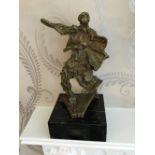 Salvador Dali Ltd. Edition bronze sculpture "Alma del Quixote" with authentication.