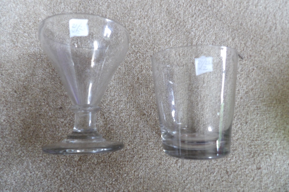 Eighteenth century glass rummer and an early ale glass.